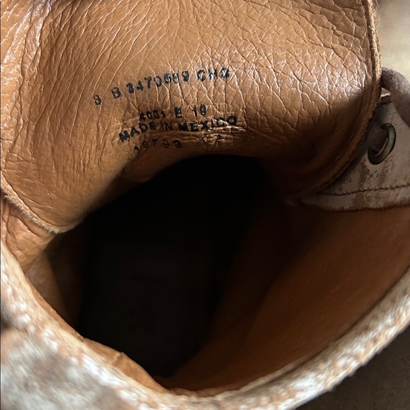 EUC Frye Veronica Combat Boots Neutral Shades Size 8 Leather - Picture 7 of 11